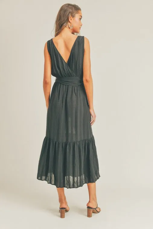 Tie Waist Dress  - Midi length