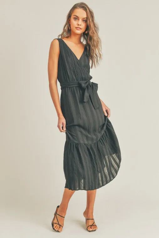 Tie Waist Dress  - Midi length