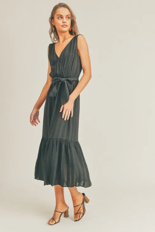 Tie Waist Dress  - Midi length