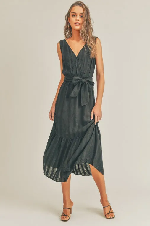 Tie Waist Dress  - Midi length