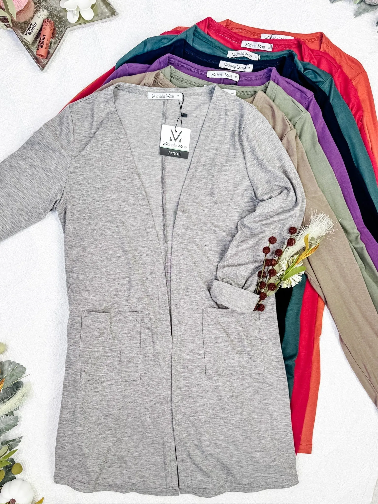 Tinley Luxe Tissue Weight Pocket Cardigan in Solids (9 colors)