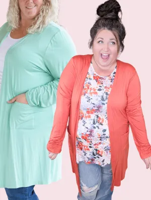 Tinley Luxe Tissue Weight Pocket Cardigan in Solids (9 colors)