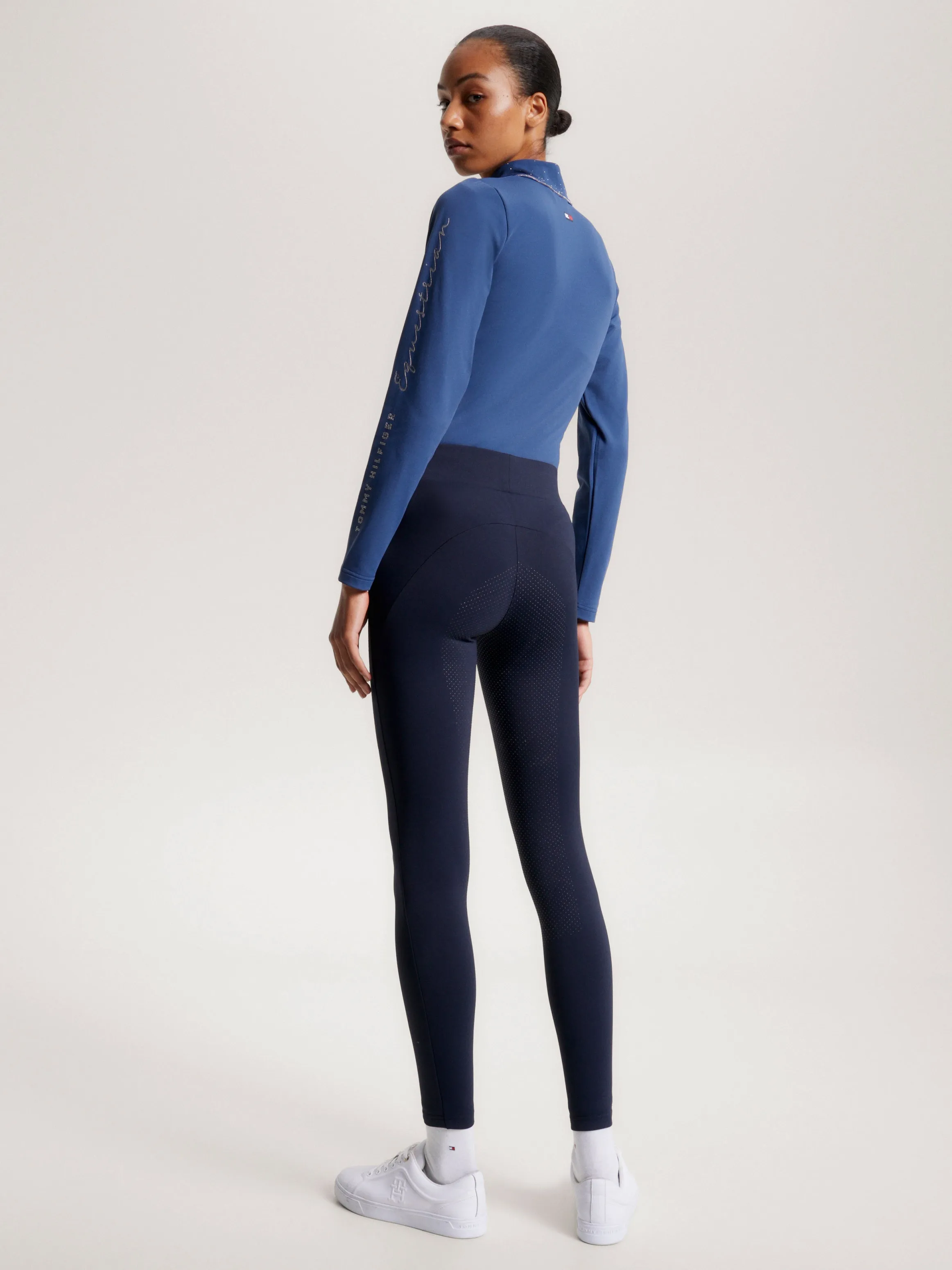 Tommy Hilfiger Elmira winter Full grip thermo riding leggings in Desert sky