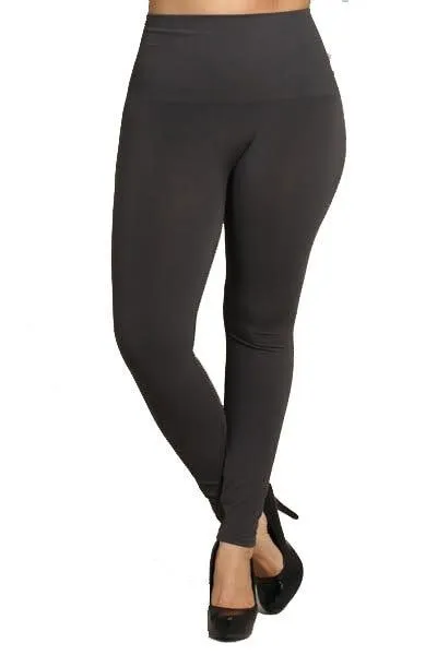 Tummy Tuck High Waist Leggings - Dark Grey