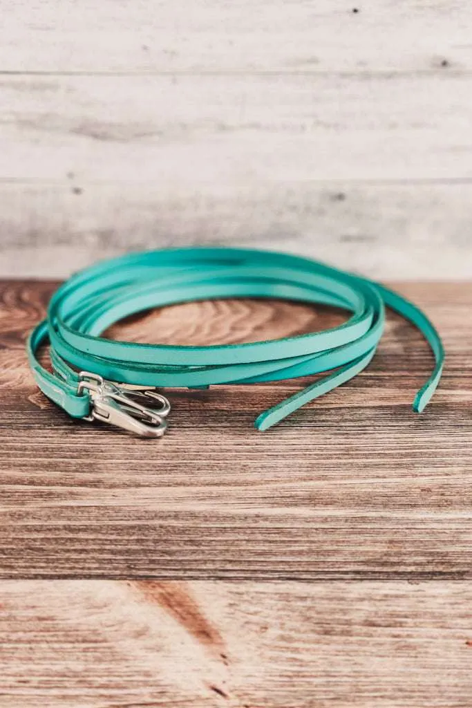Turquoise Leather Split Reins