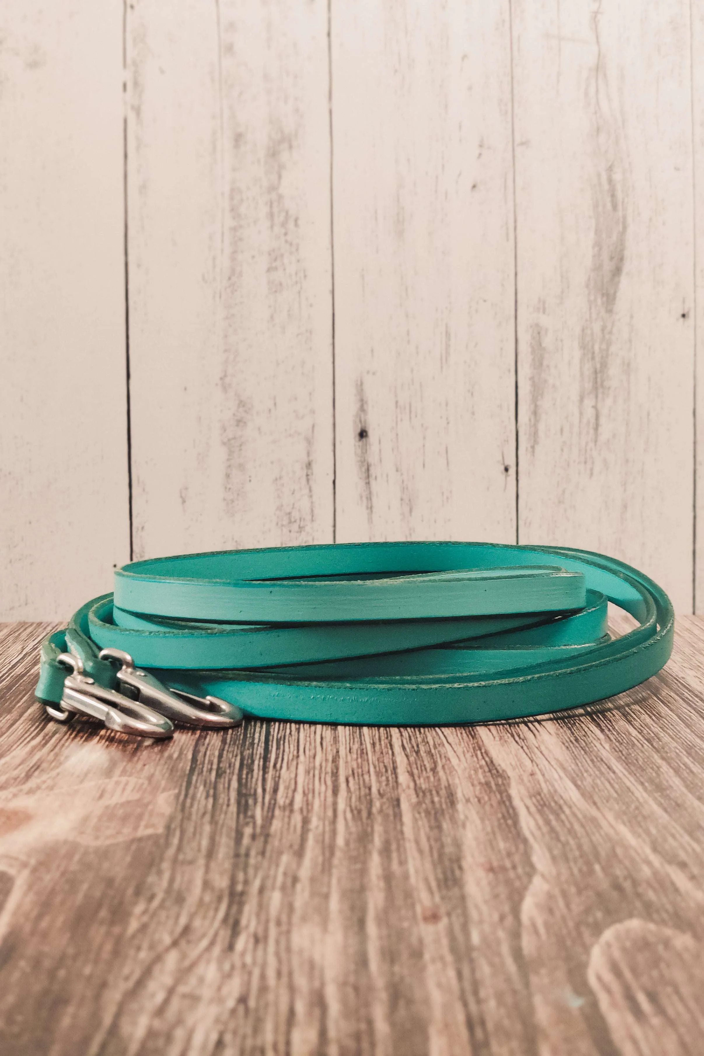 Turquoise Leather Split Reins