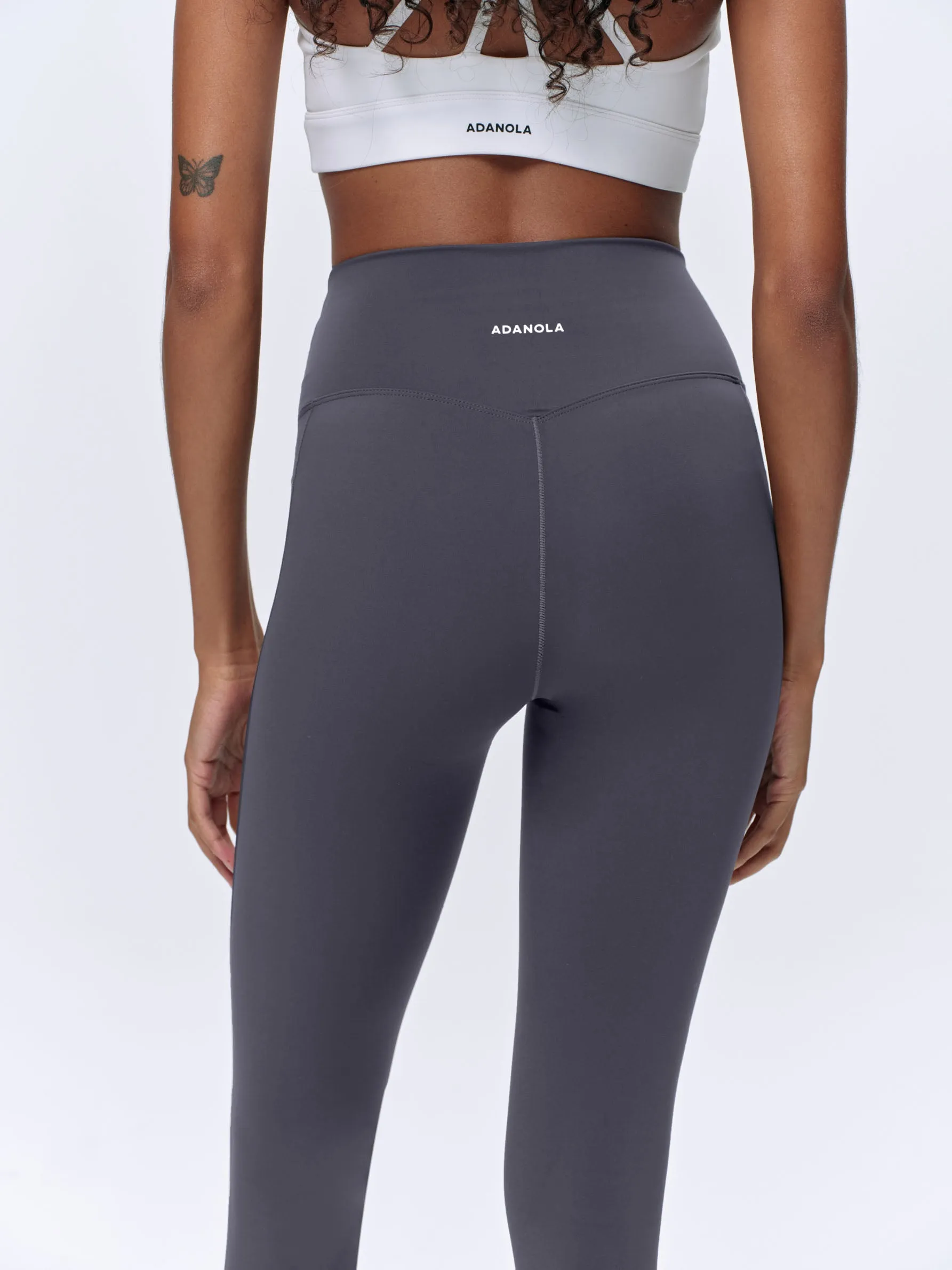 Ultimate Seam Detail Zip Pocket Leggings - Dark Grey