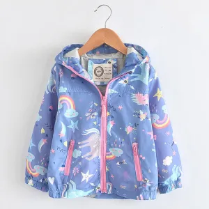 Unicorn Rainbow Spring Jackets For Girls