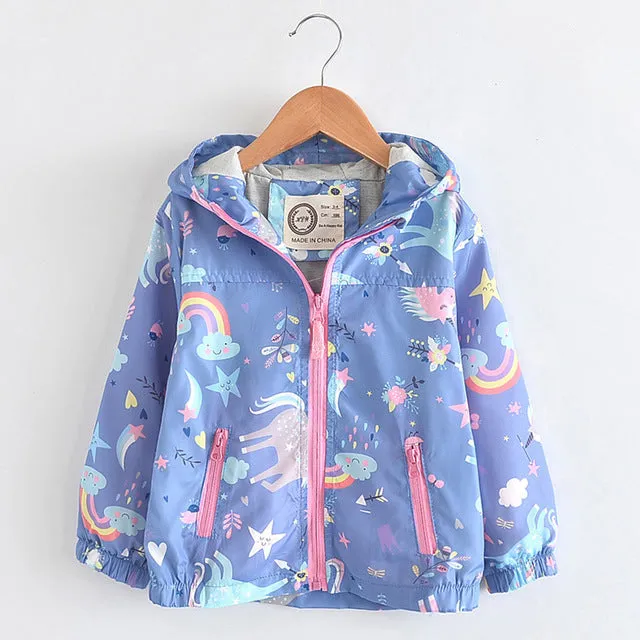 Unicorn Rainbow Spring Jackets For Girls
