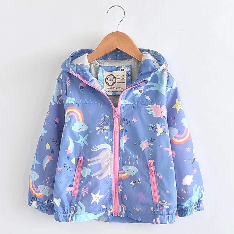 Unicorn Rainbow Spring Jackets For Girls