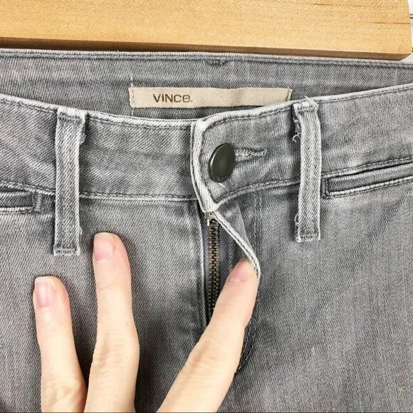 Vince Seamed Skinny Mid-Rise Grey Denim Jegging 27