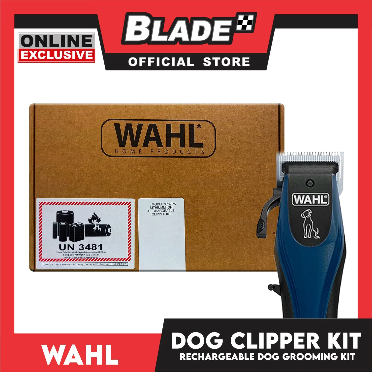 Wahl Rechargeable Dog Clipper/ Grooming Kit Cordless 3024675