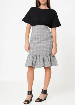 Women's Glen Plaid Mermaid Dress in Black