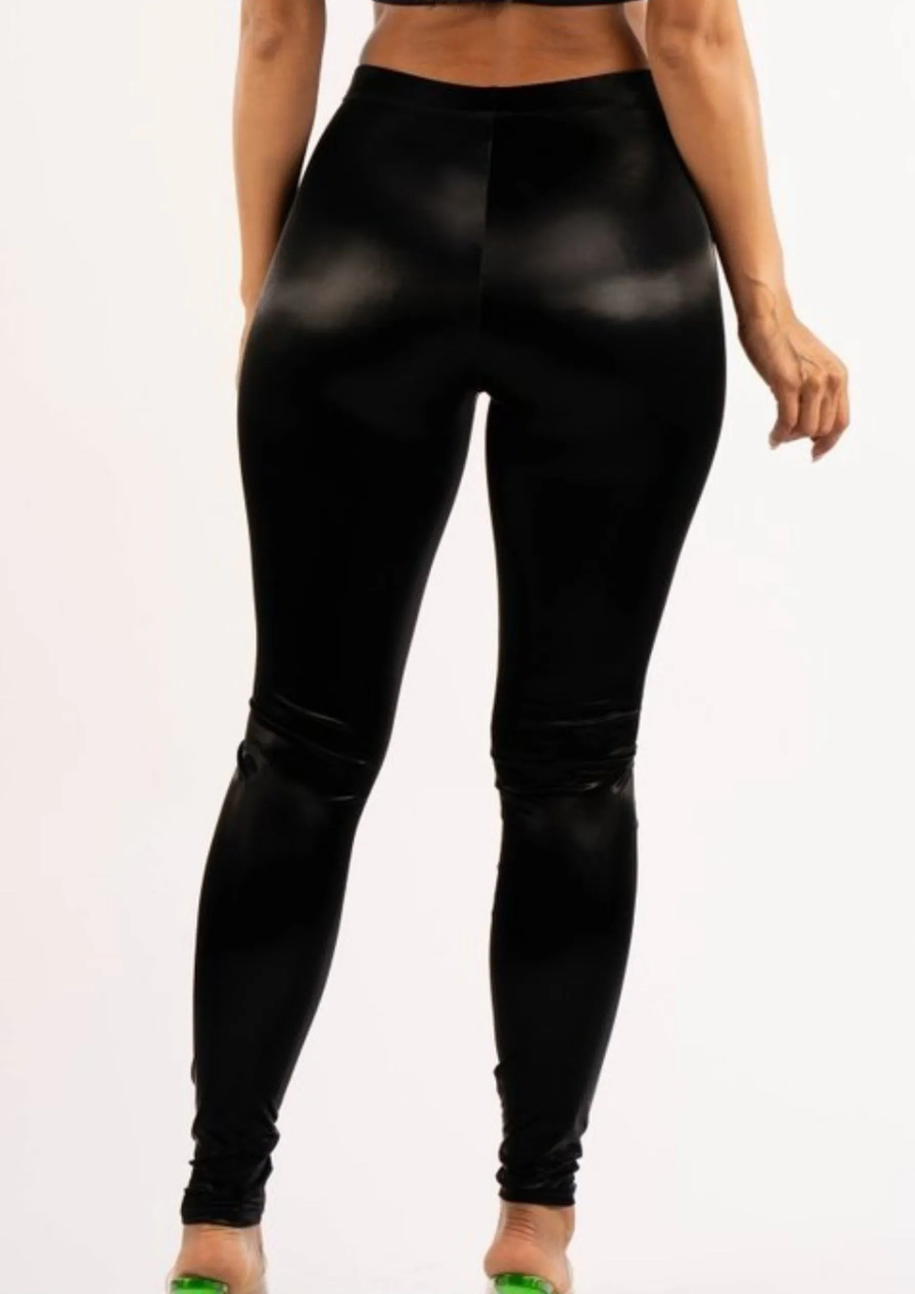 Yasmine Shine On Stretch Leggings ( Burg & Grey, Black) - Avail in Plus Size