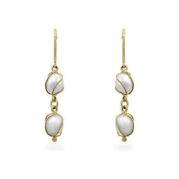 Yellow Gold Pearl Drops
