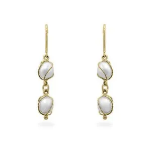 Yellow Gold Pearl Drops